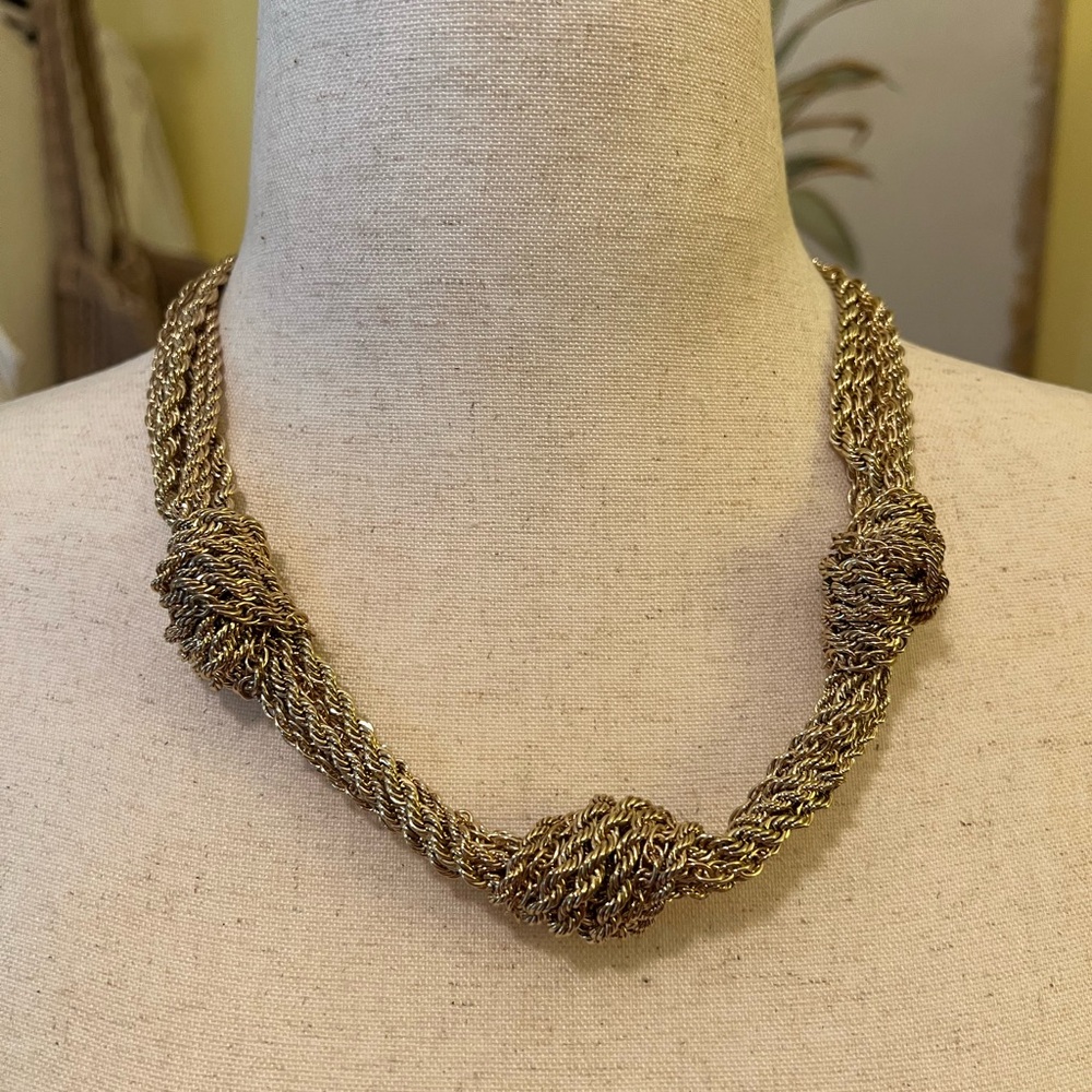 Vintage Charter Club Gold Knotted Necklace EUC